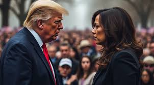 Trump iyo kamala Harris oo wada ololihii ugu dambeeyay ee doorashada Mareykanka.