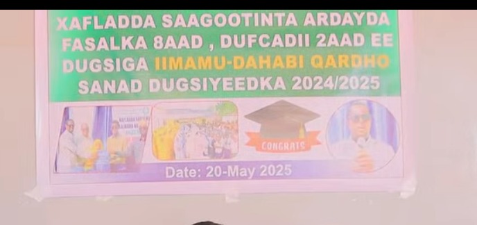 Arday ka baxday Dugsiga iimaamu Dahabi oo munaasabad loogu qabtay Magaalada Qardho