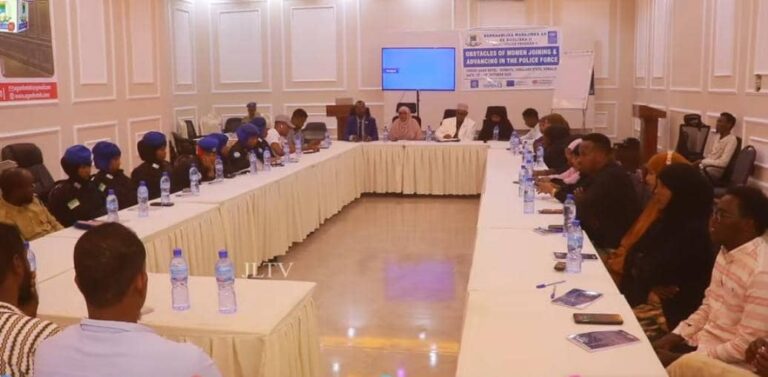 kulanka xoojinta doorka haweenka ee ciidamada booliska Jubbaland oo lagu qabtay Kismaayo